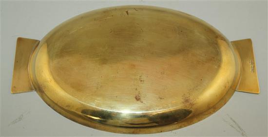 Hagenauer. An oval brass two handled dish, 10.5in.